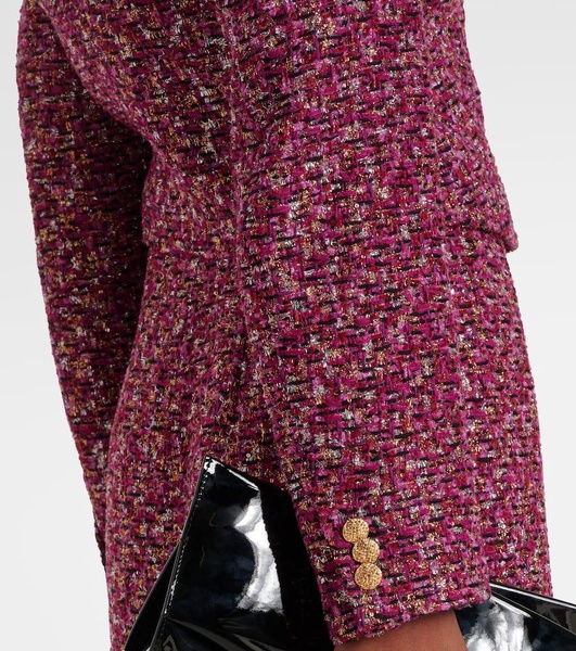 Sequined cropped tweed blazer