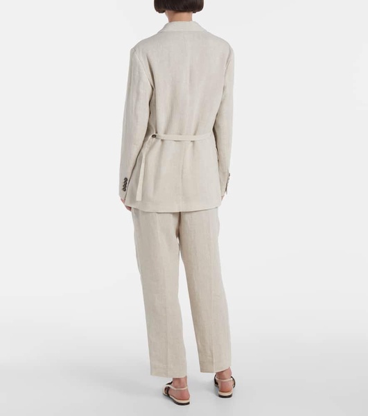 Linen-blend blazer