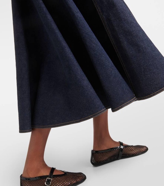Denim midi skirt