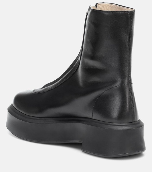 Zipped 1 leather flatform ankle boots