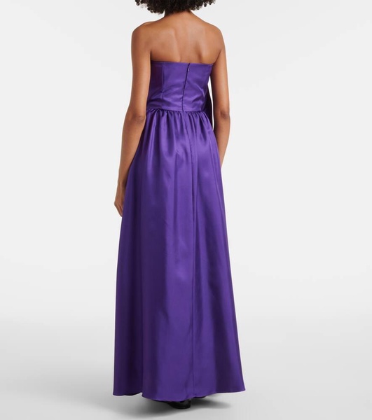 Edda pleated silk maxi dress