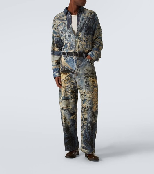 2023 trompe l'œil wide-leg jeans