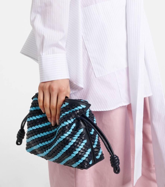 Flamenco Mini striped leather clutch