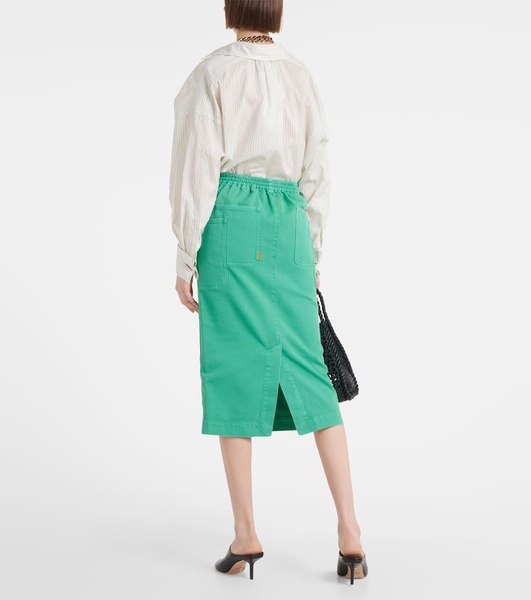 Werther cotton drill midi skirt