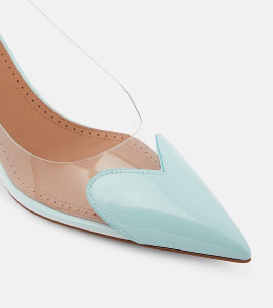 Le Cœur patent leather and PU slingback pumps