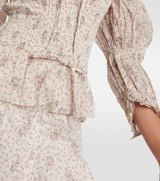 Floral off-shoulder cotton top