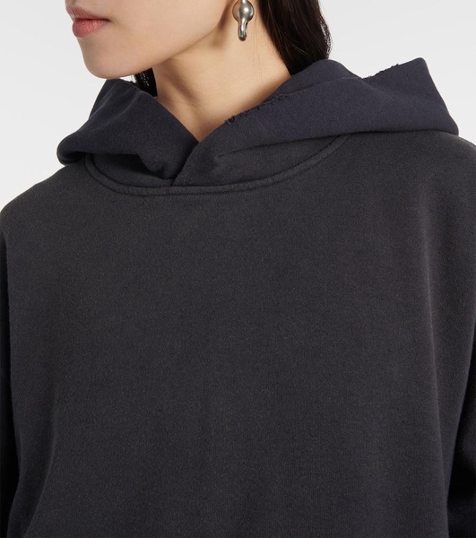 Logo cotton-blend jersey hoodie