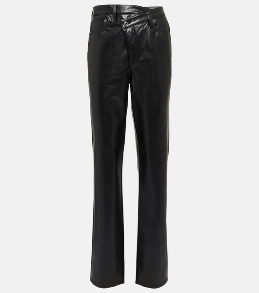 Criss-Cross high-rise faux leather pants