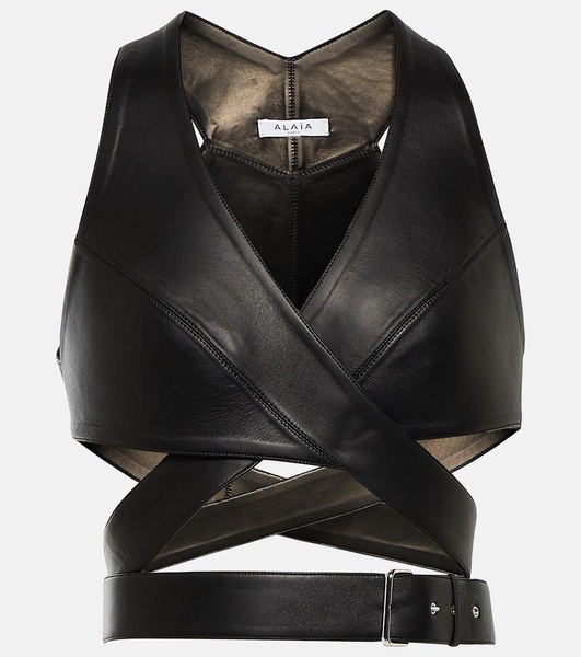 Leather crop top