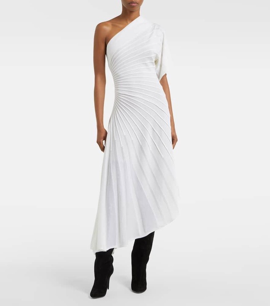 Asym Ray virgin wool midi dress