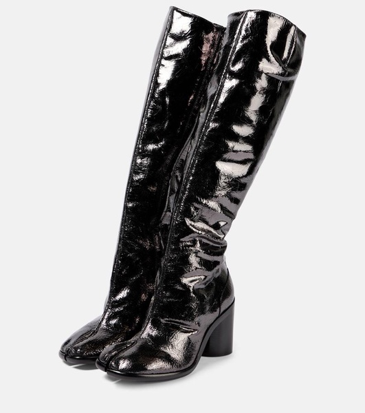 Tabi patent leather knee-high boots