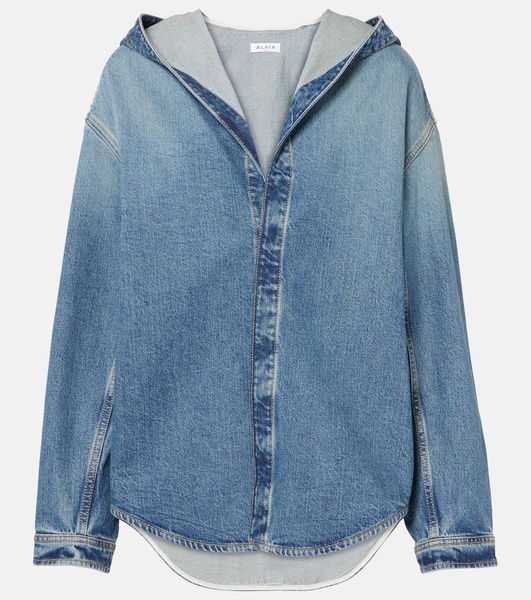 Hooded denim shirt