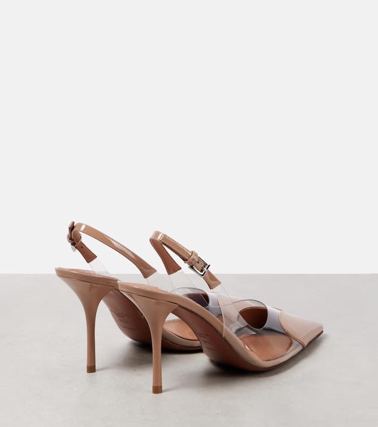 Le Cœur 90 patent leather and PU slingback pumps