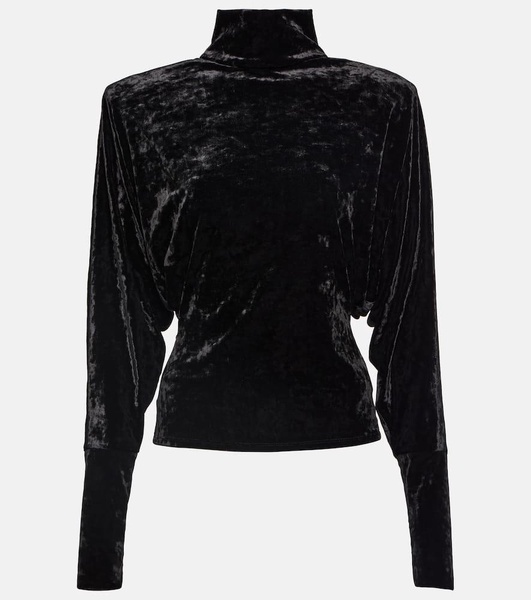 Draped velvet top 