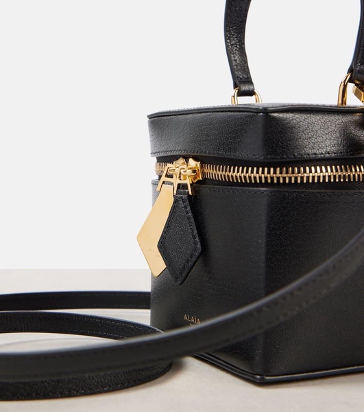 Cube leather vanity bag