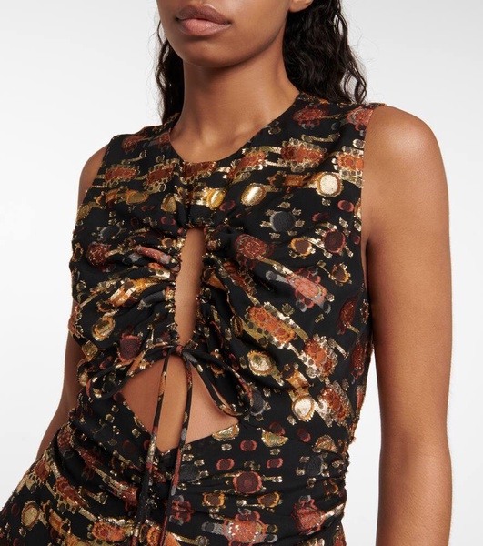 Nome floral silk satin top