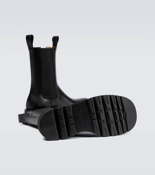 Lug leather ankle boots