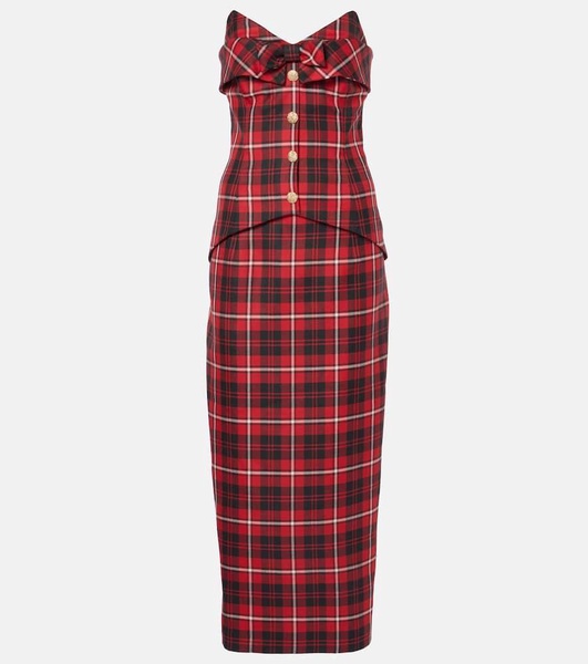 Tartan wool midi dress