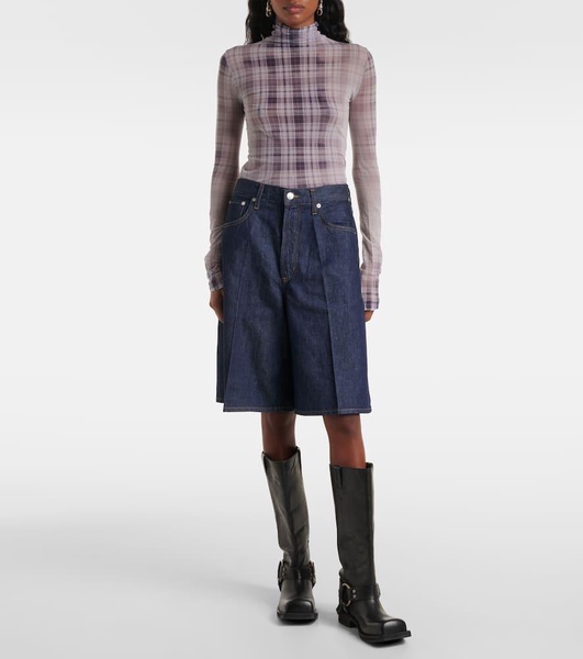 Nolan high-rise denim Bermuda shorts