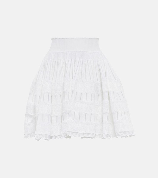 Crinoline pleated miniskirt