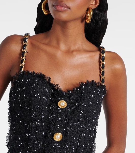 Lamé tweed minidress