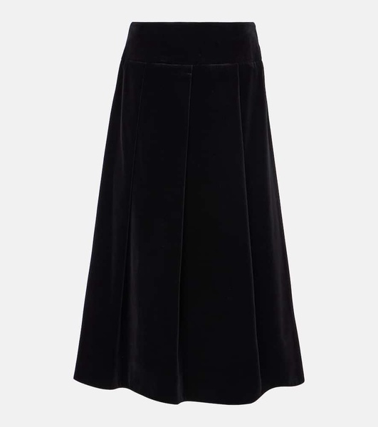 Paraggi cotton velvet midi skirt