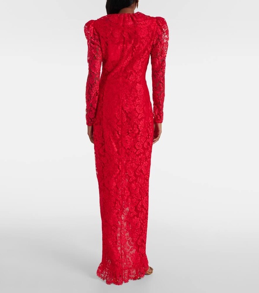 Ruffled lace maxi dress