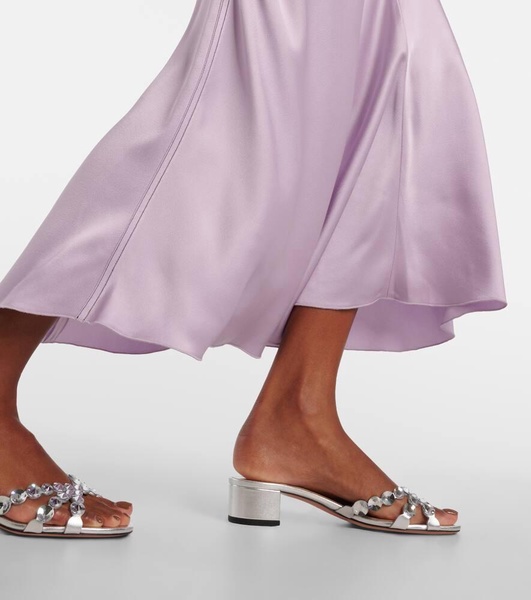 Crystal Mirage embellished leather mules