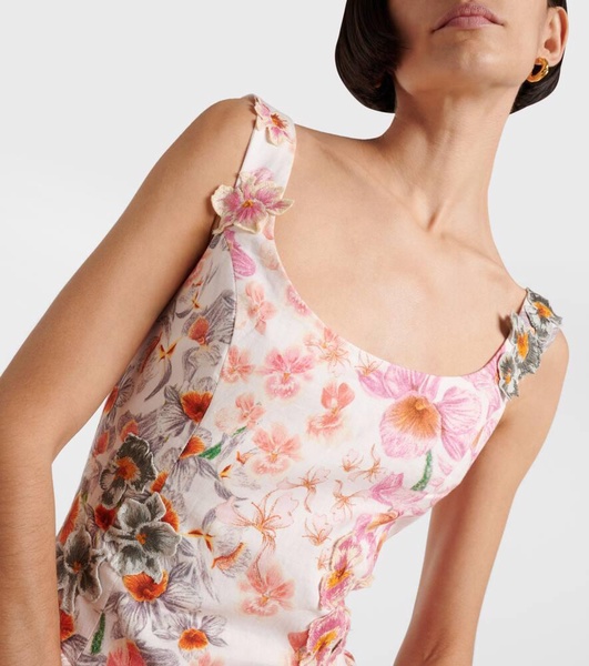 Pluma Jardinera linen minidress