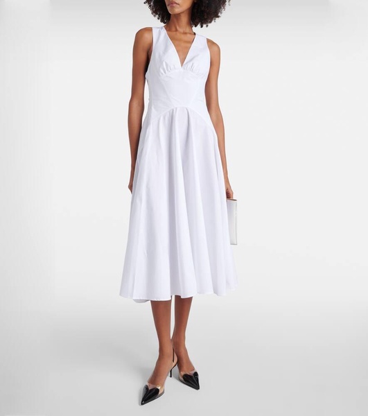 Cotton poplin midi dress