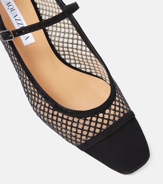 Mayor 35 suede-trimmed Mary Jane pumps