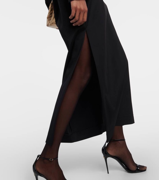Stretch cady pencil midi skirt