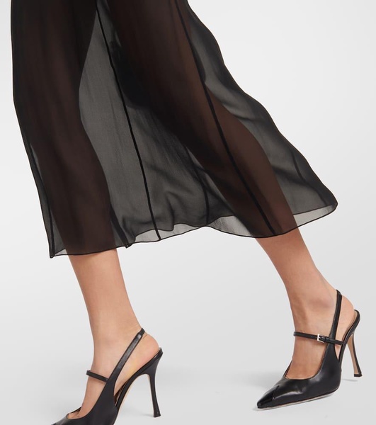 Silk georgette midi dress