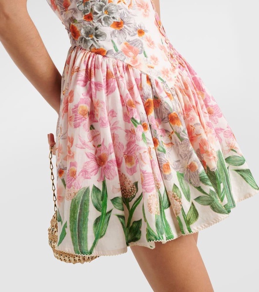 Pluma Jardinera linen minidress