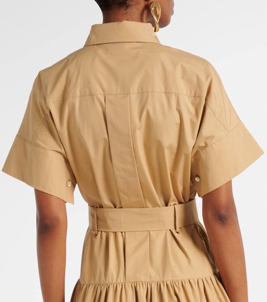 Agoraio pleated cotton shirt dress