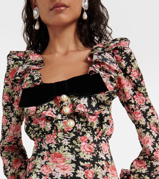 Floral silk minidress