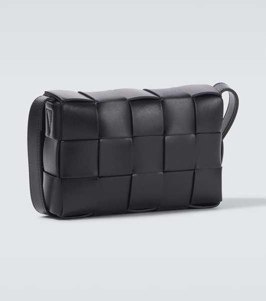 Cassette Intreccio leather crossbody bag