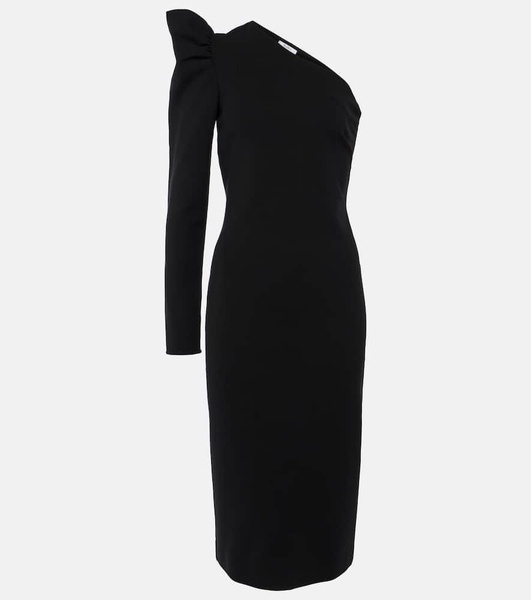 One-shoulder ruffled midi dress