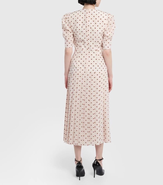 Polka dot silk maxi dress