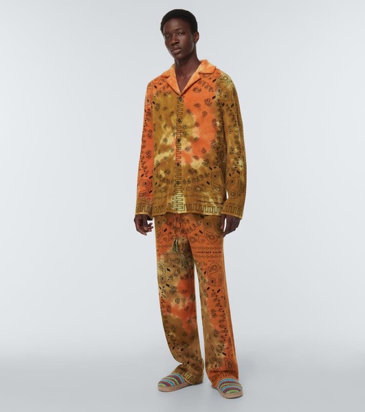 Bandana Piquet jacquard cotton pants