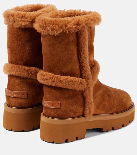 Teddi 20 shearling-trimmed suede boots