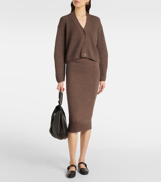 Melk virgin wool midi skirt