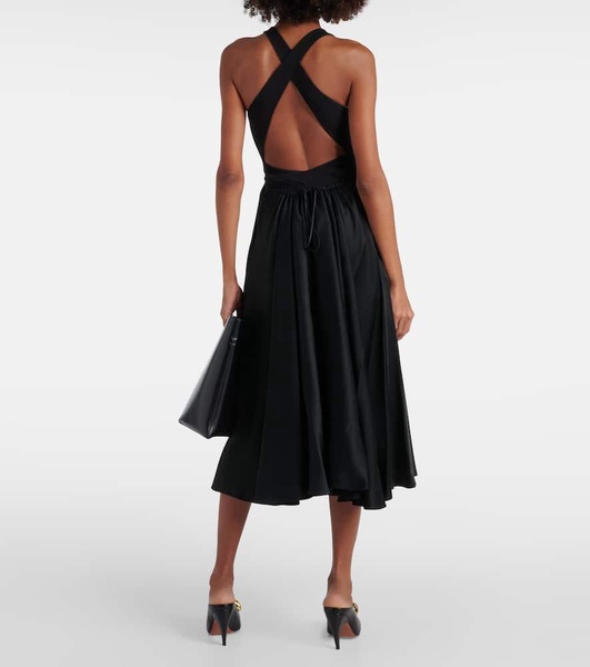 Cotton-blend midi dress