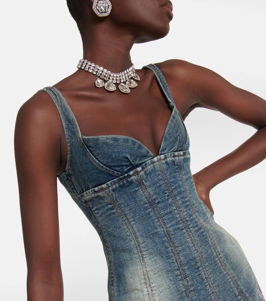 Crystal-embellished minidress