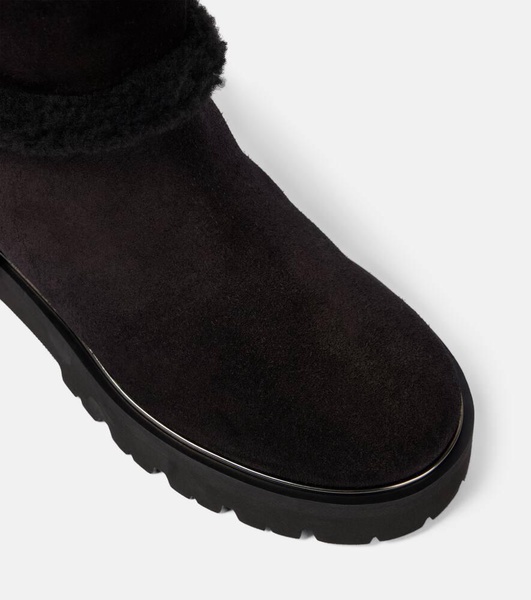 Teddi shearling-trimmed leather booties