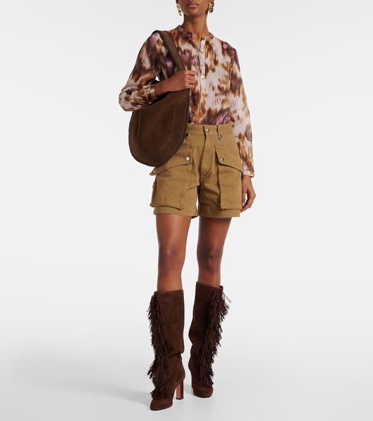 Gytane 85 fringed suede knee-high boots