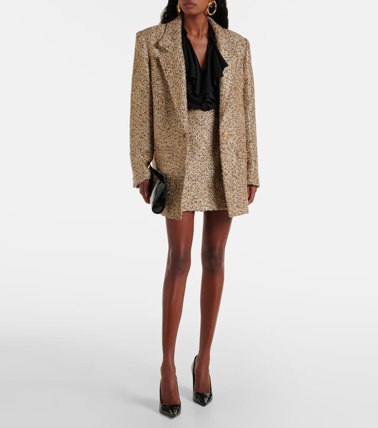 Oversized tweed lamé blazer