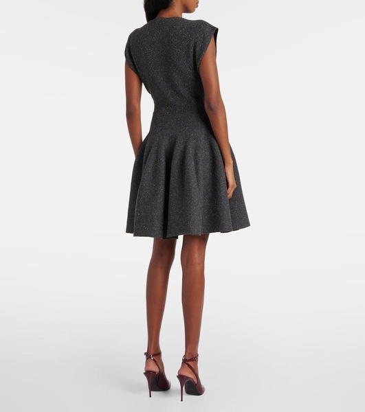 Godet silk-blend minidress