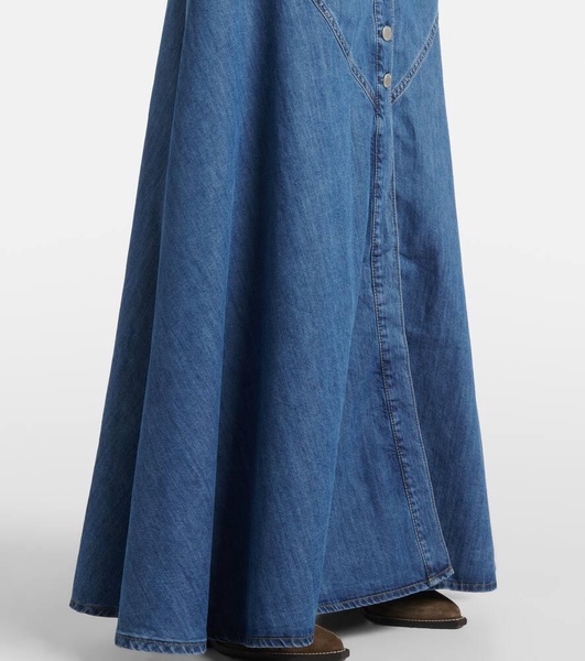 Malaga denim maxi skirt