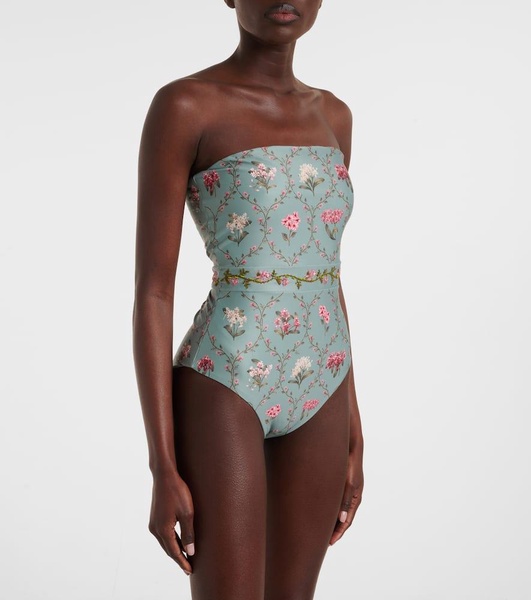 Ilusión floral embroidered swimsuit